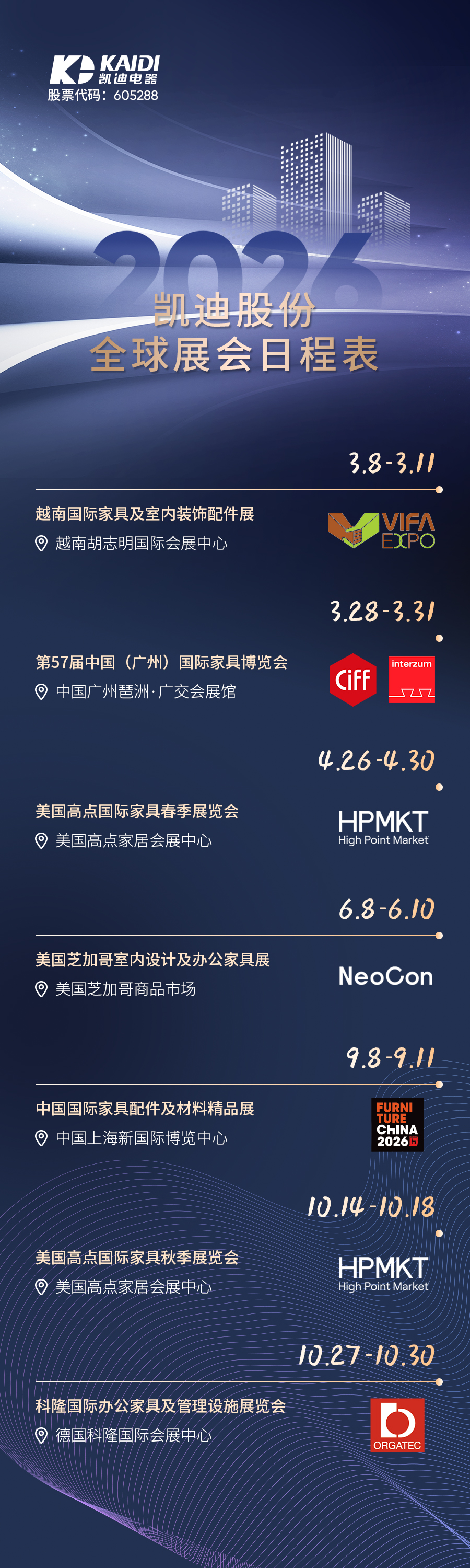 2026凯迪股份全球展会日程表（中文）